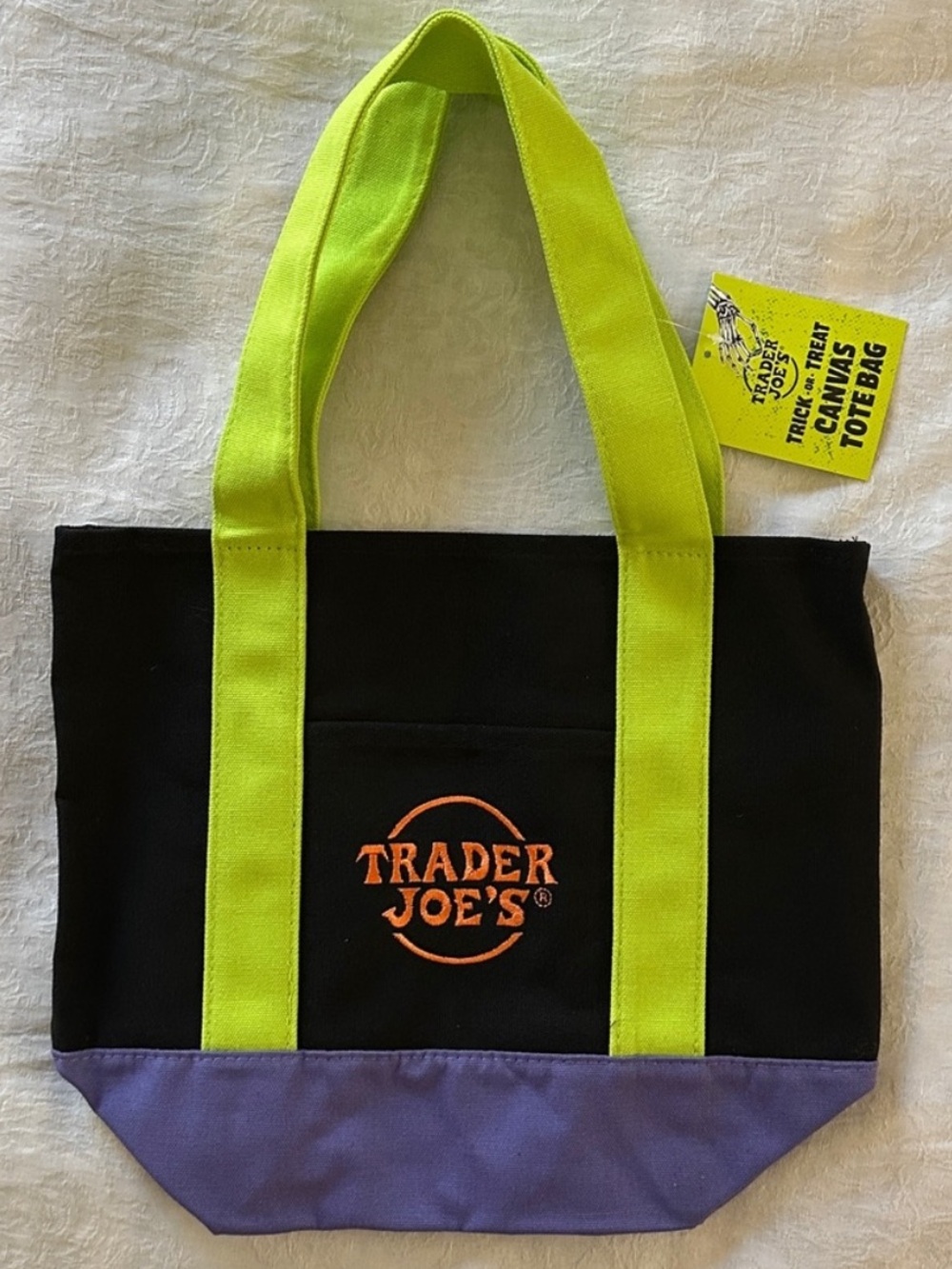 Trader Joes Halloween Mini Tote Canvas Multicolor